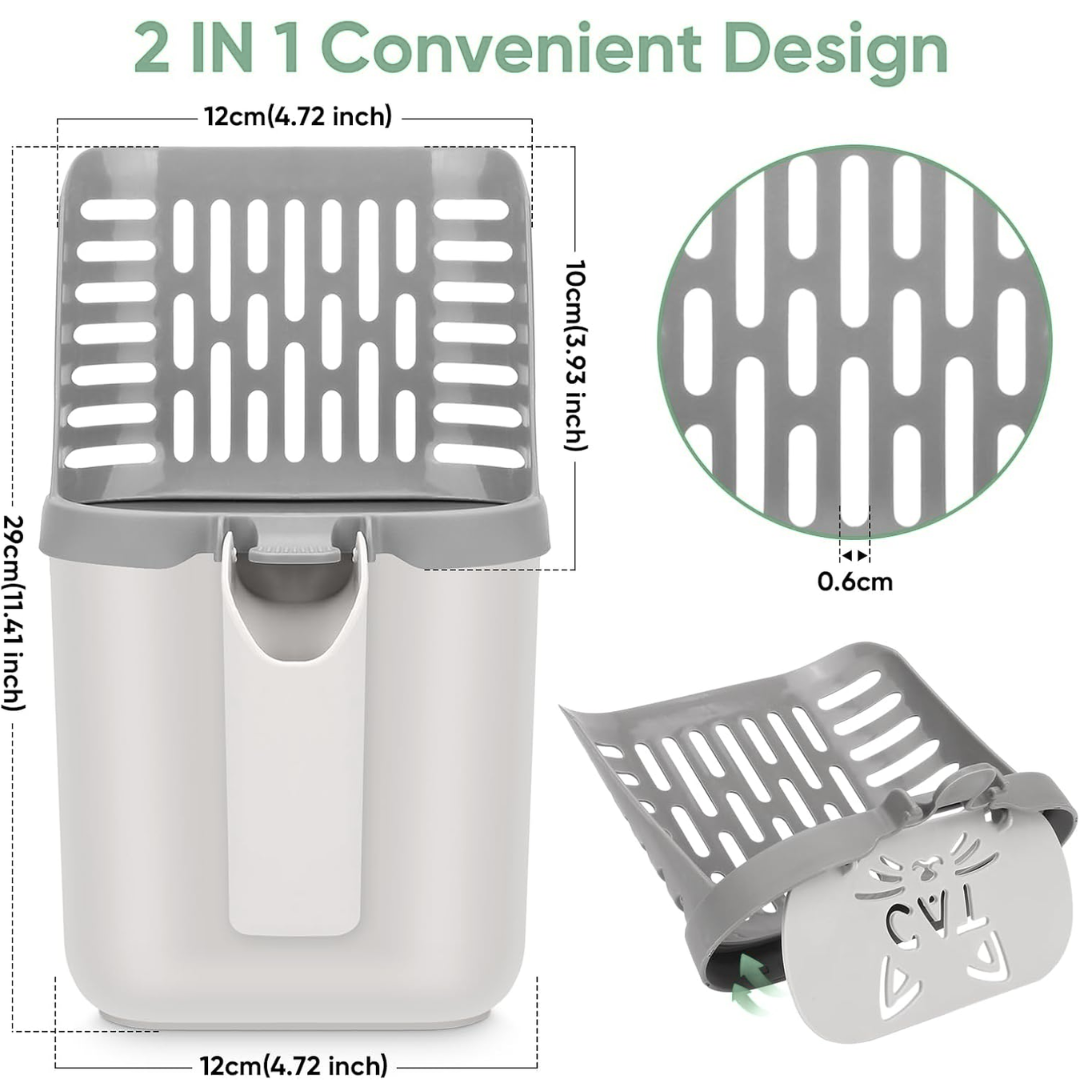 2-in-1 Cat Litter Scoop with Waste Bin