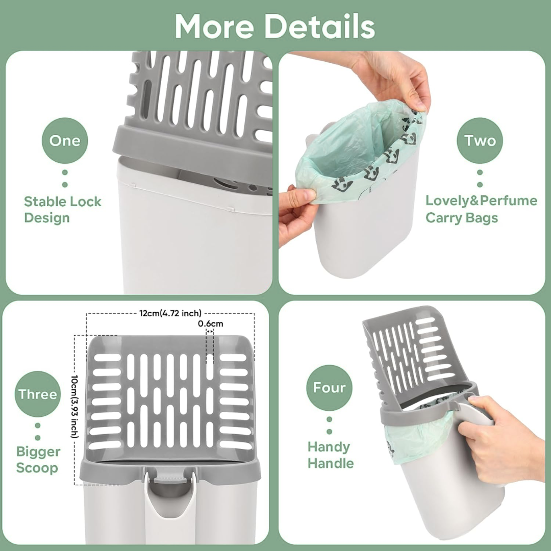 2-in-1 Cat Litter Scoop with Waste Bin