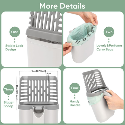 2-in-1 Cat Litter Scoop with Waste Bin